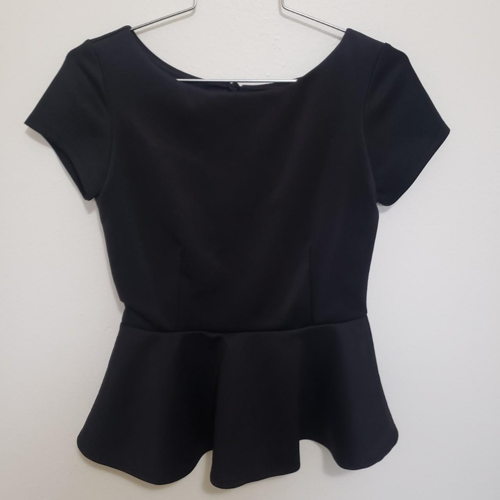 Black peplum top
